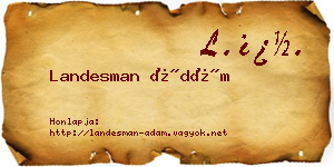 Landesman Ádám névjegykártya